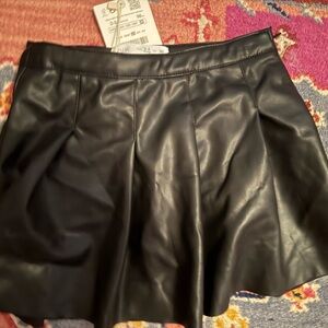 Zara Faux Leather Black Skirt